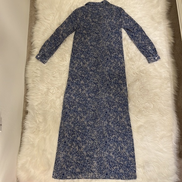 MICHAEL Michael Kors Blue Coral Mosaic Georgette Shirt Maxi Dress - Picture 13 of 15